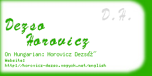 dezso horovicz business card